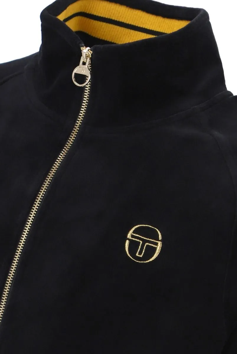 Sergio Tacchini Court Velour Track Jacket Black