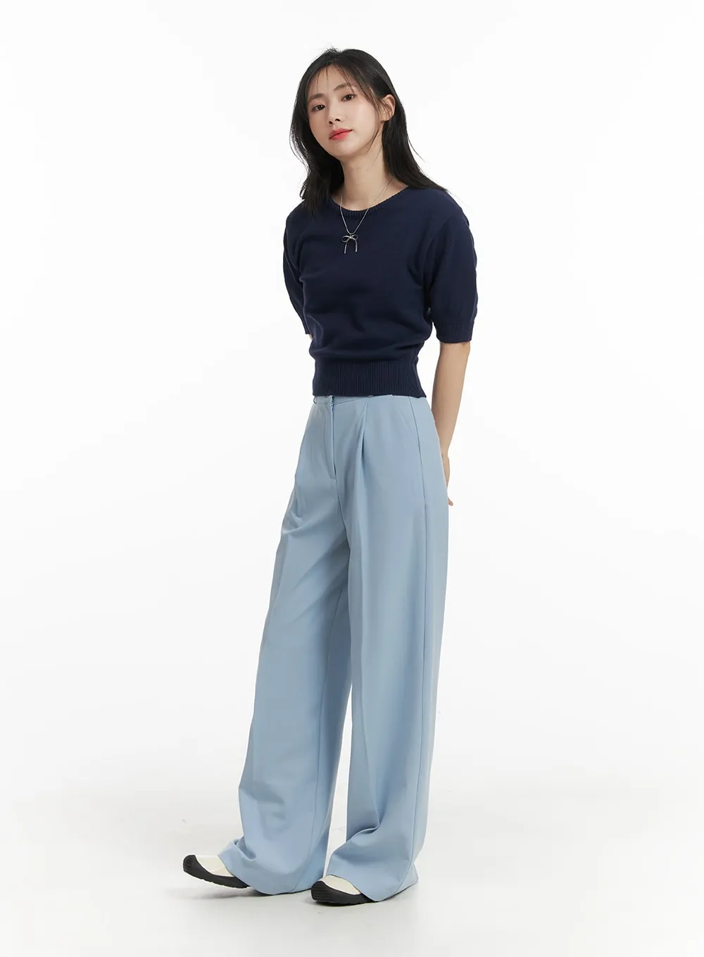 Solid Wide Trousers OM412