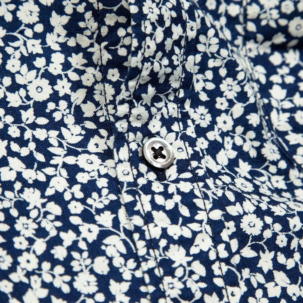 SOPHNET. Indigo Oxford Button Down ShirtFlower