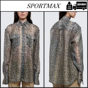 SPORT MAX  |Nylon Long Sleeves Python Super-long Sleeves Tunics