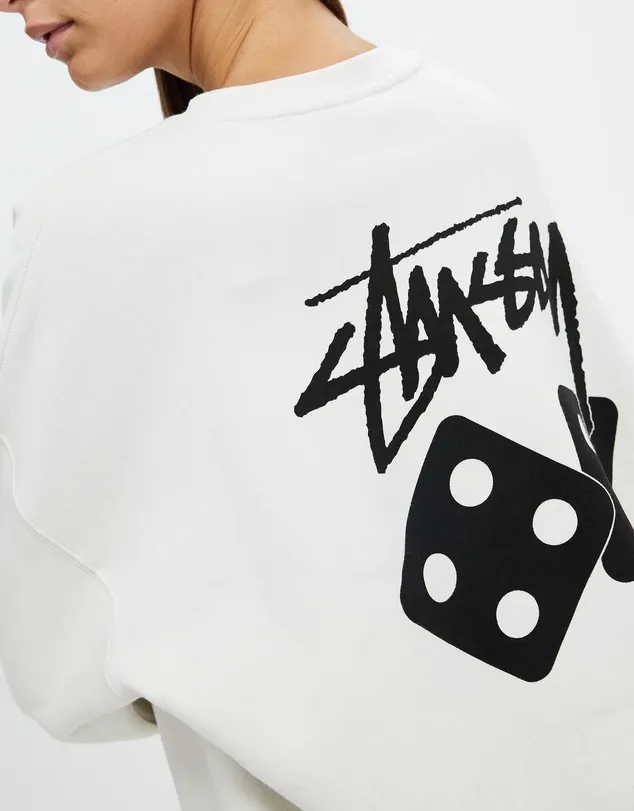 STUSSY  |Crew Neck Flower Patterns Street Style Long Sleeves Cotton