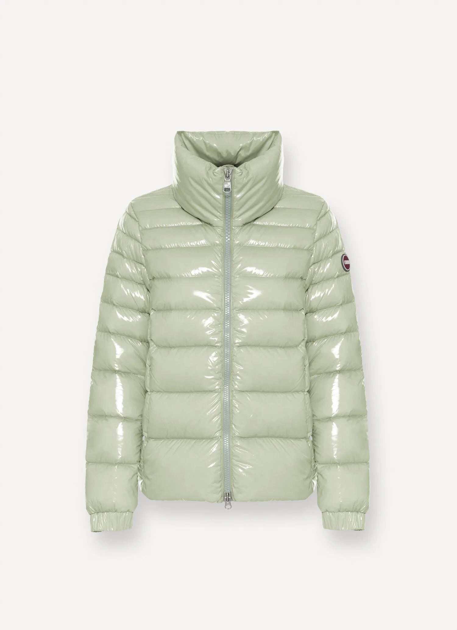 Super-glossy down jacket with drawstring-