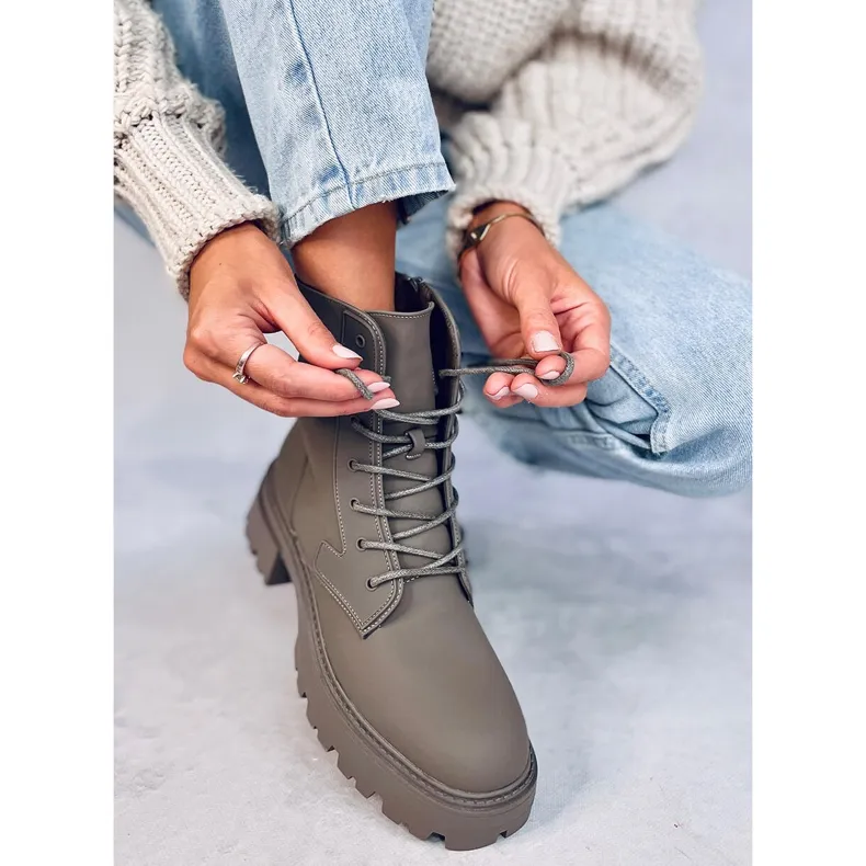 Tamar Green lace-up boots