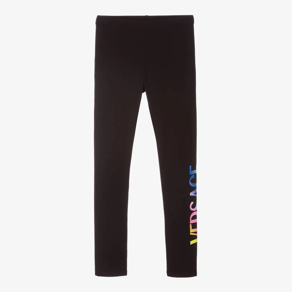 Teen Girls Black Logo Leggings