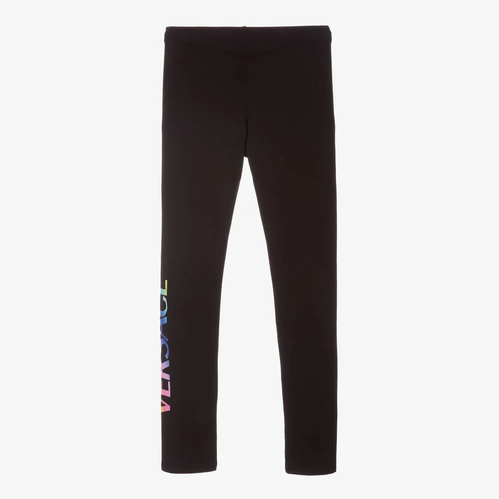 Teen Girls Black Logo Leggings