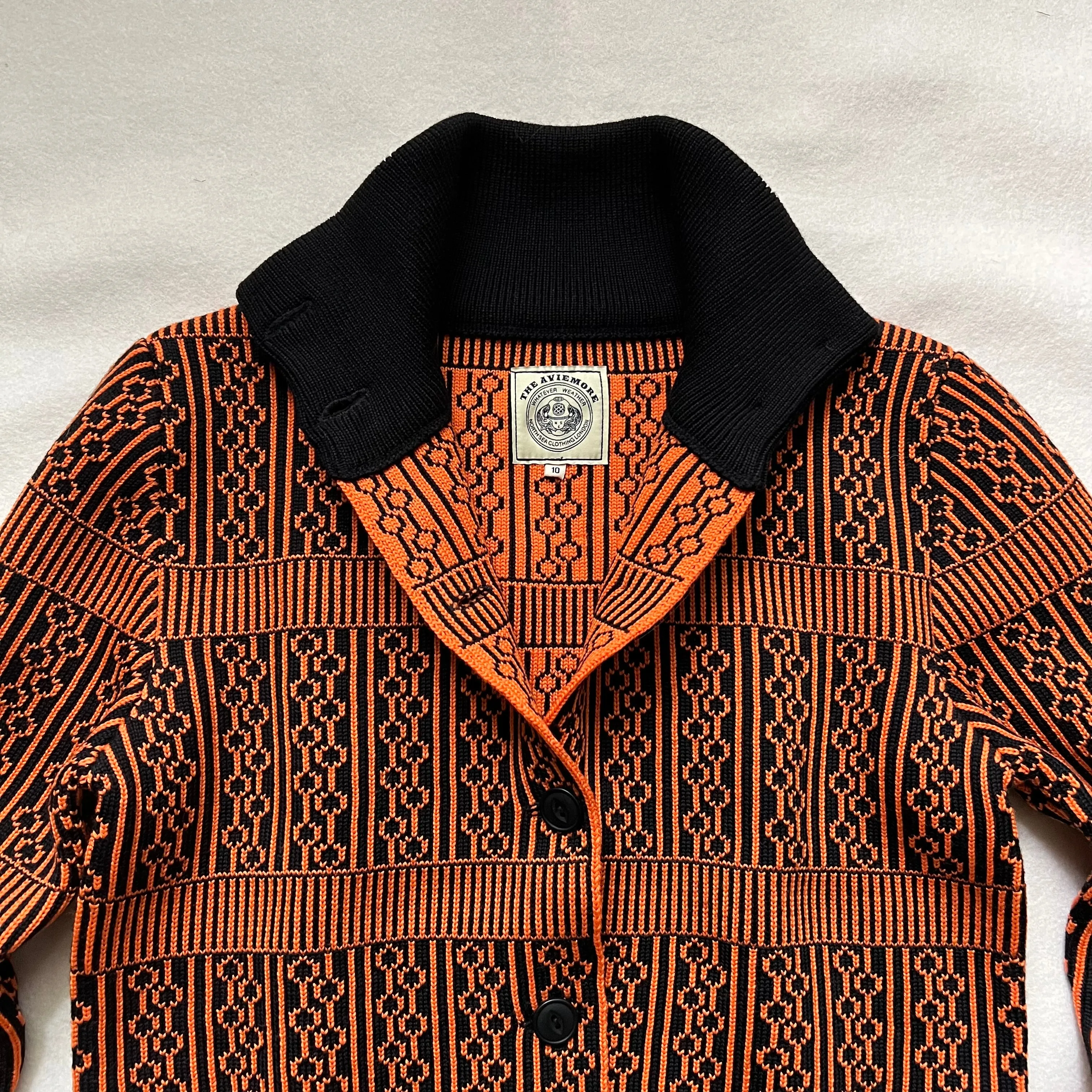 The Aviemore Ladies' cardigan Black & Orange