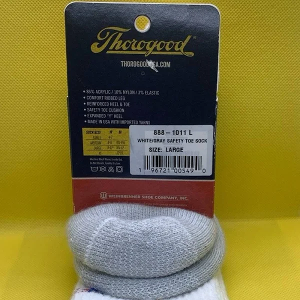 Thorogood American Made Steel Toe Work Socks- White