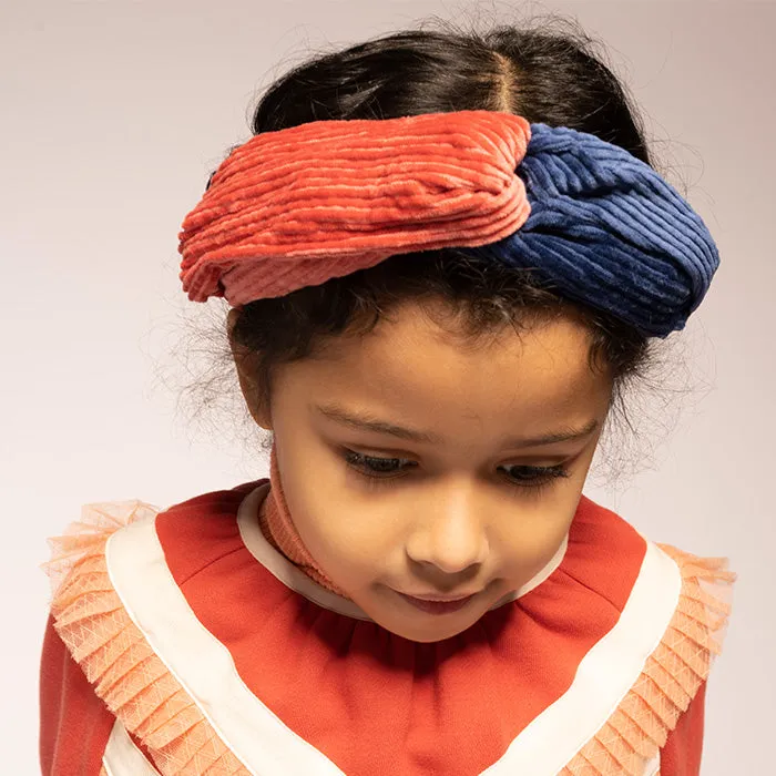 Tia Cibani Child Two-Tone Turban Headband Huron Blue