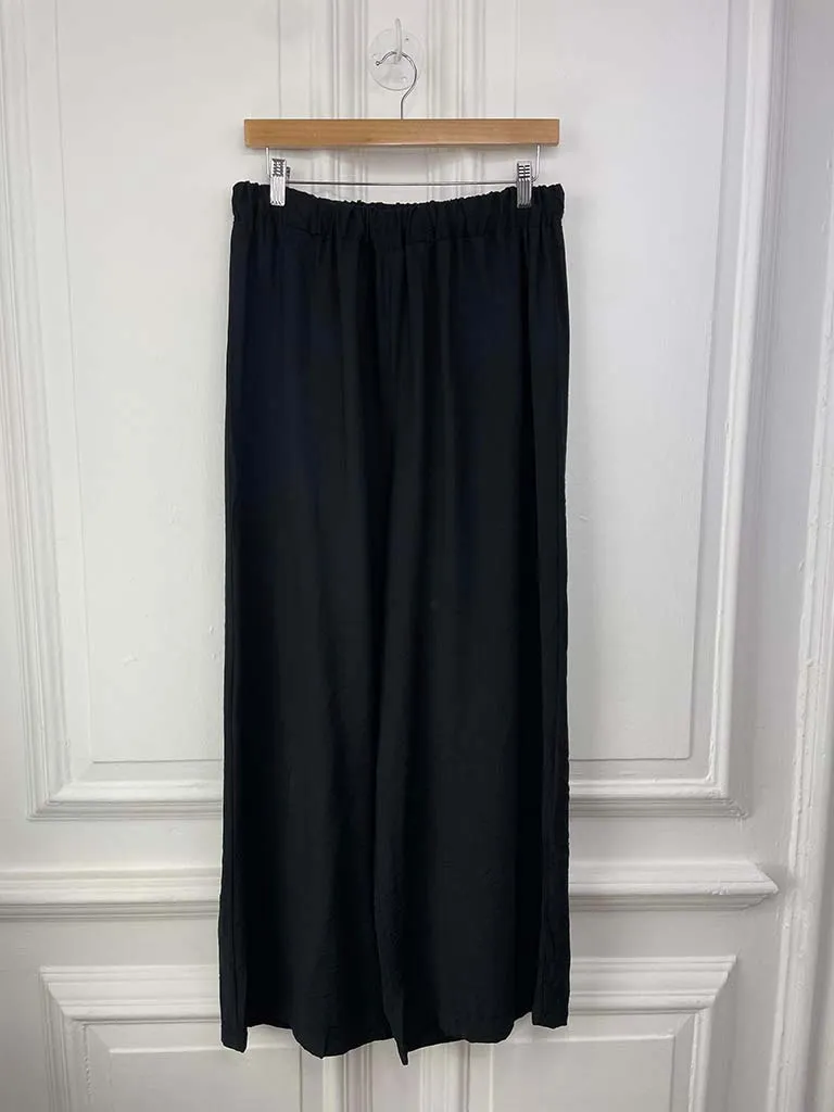 Wide Leg Trousers - Black