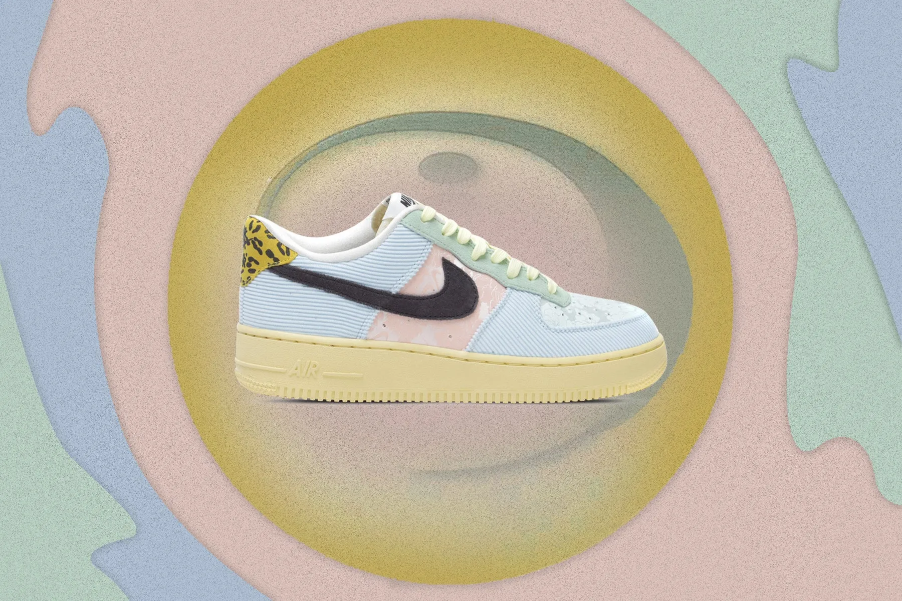 Women's Air Force 1 '07 Celestine Blue and Lemon Wash - Celestine Blue/Off Noir/Arctic Orange