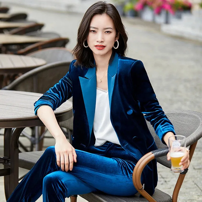 Women's Formal Business Style Work Wear Long Sleeve Blazer Pantsuits