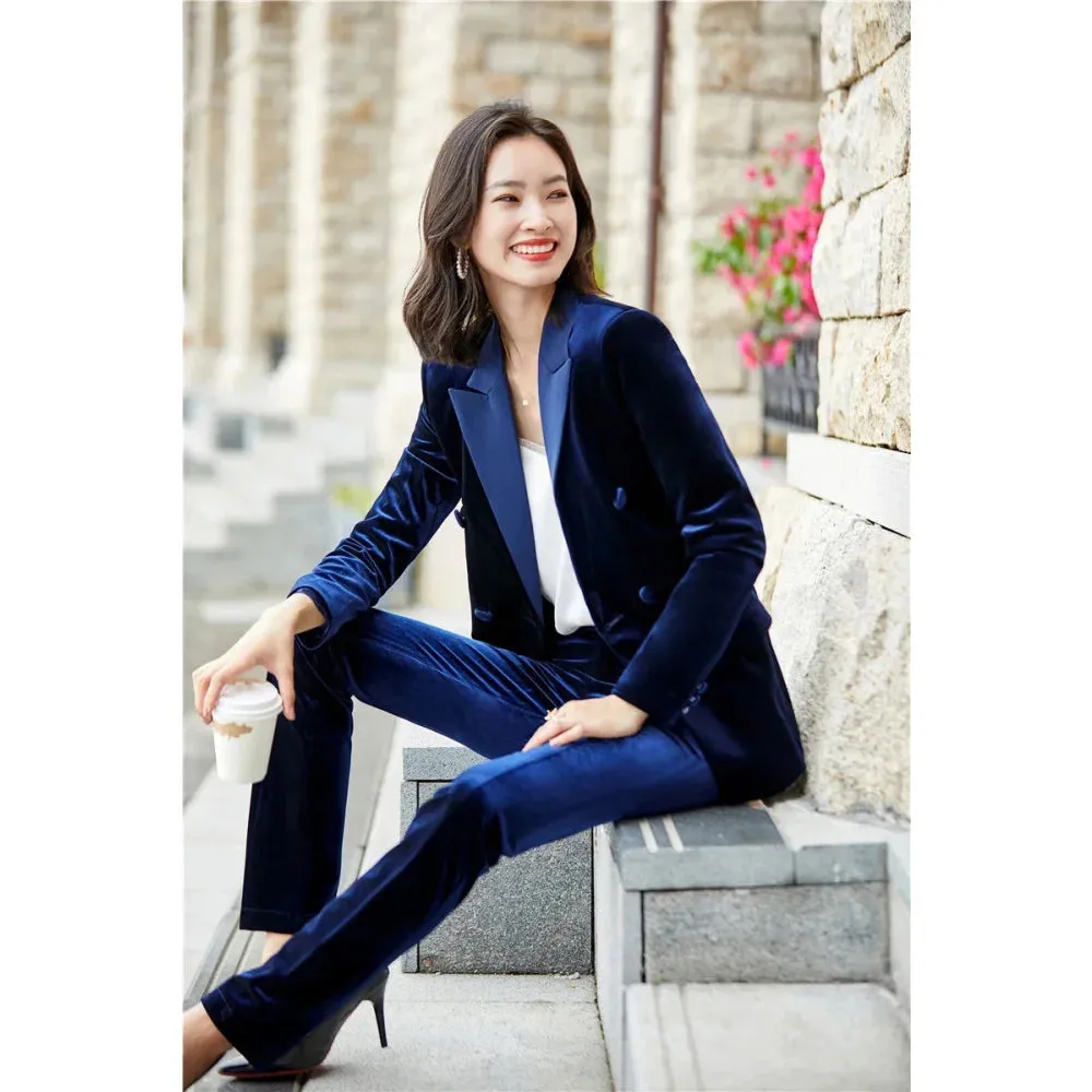 Women's Formal Business Style Work Wear Long Sleeve Blazer Pantsuits