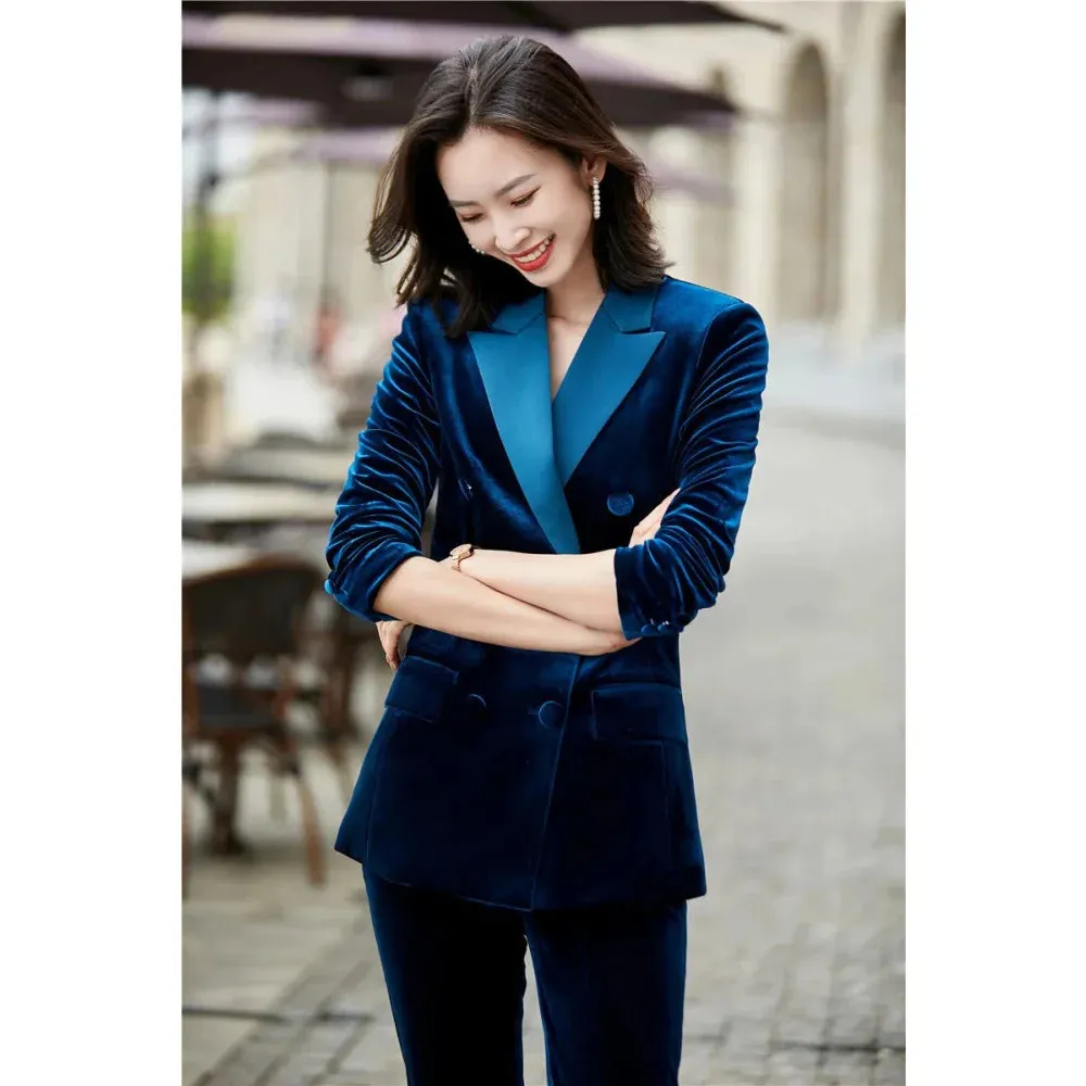 Women's Formal Business Style Work Wear Long Sleeve Blazer Pantsuits