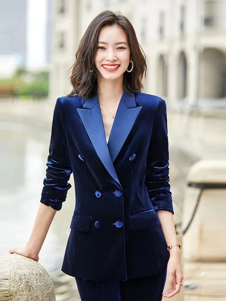 Women's Formal Business Style Work Wear Long Sleeve Blazer Pantsuits