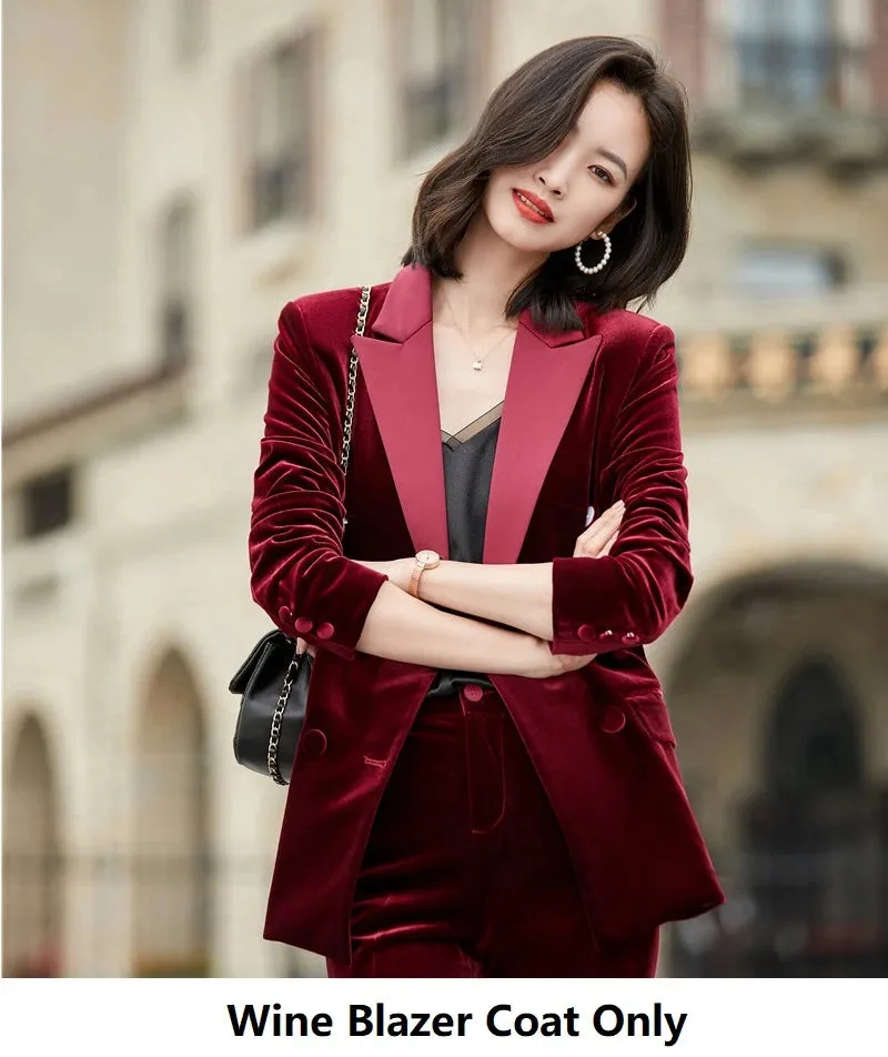 Women's Formal Business Style Work Wear Long Sleeve Blazer Pantsuits