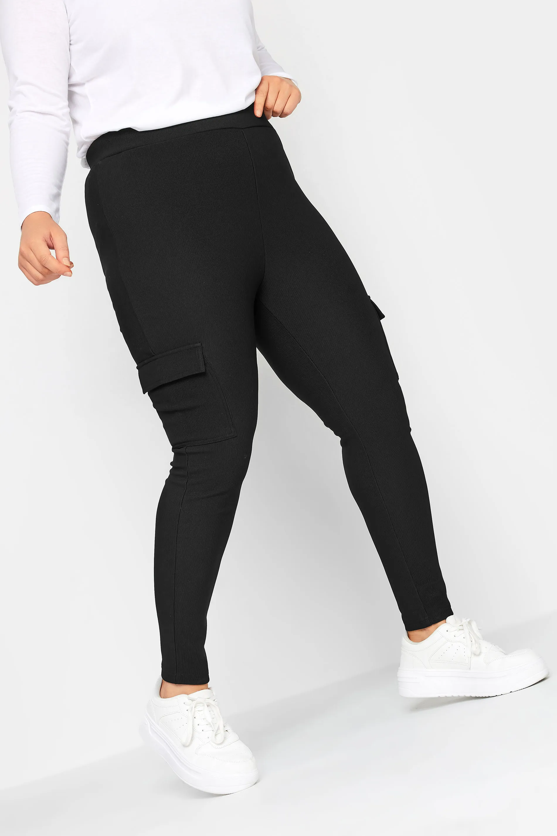 YOURS Curve Black Cargo Leggings