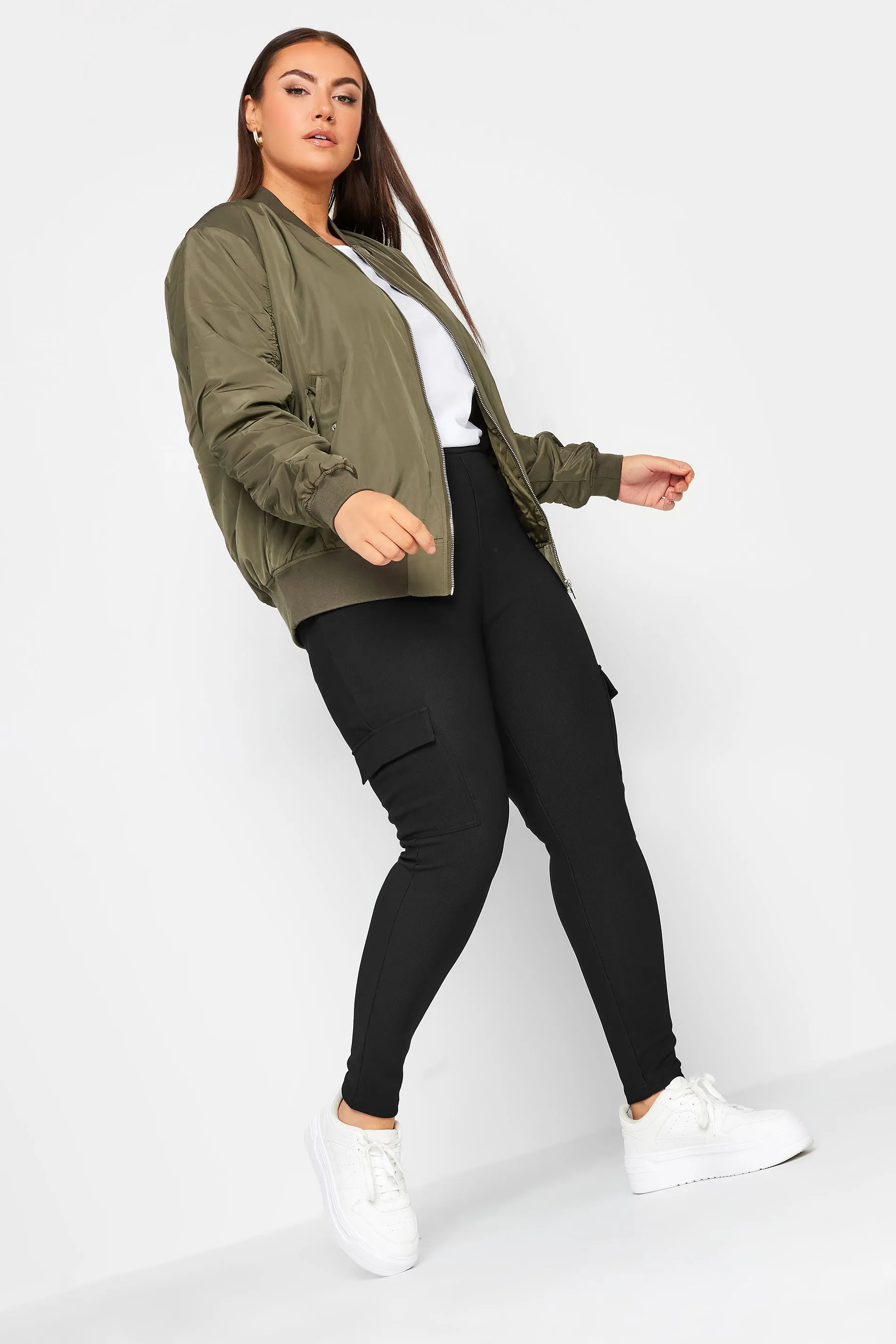 YOURS Curve Black Cargo Leggings