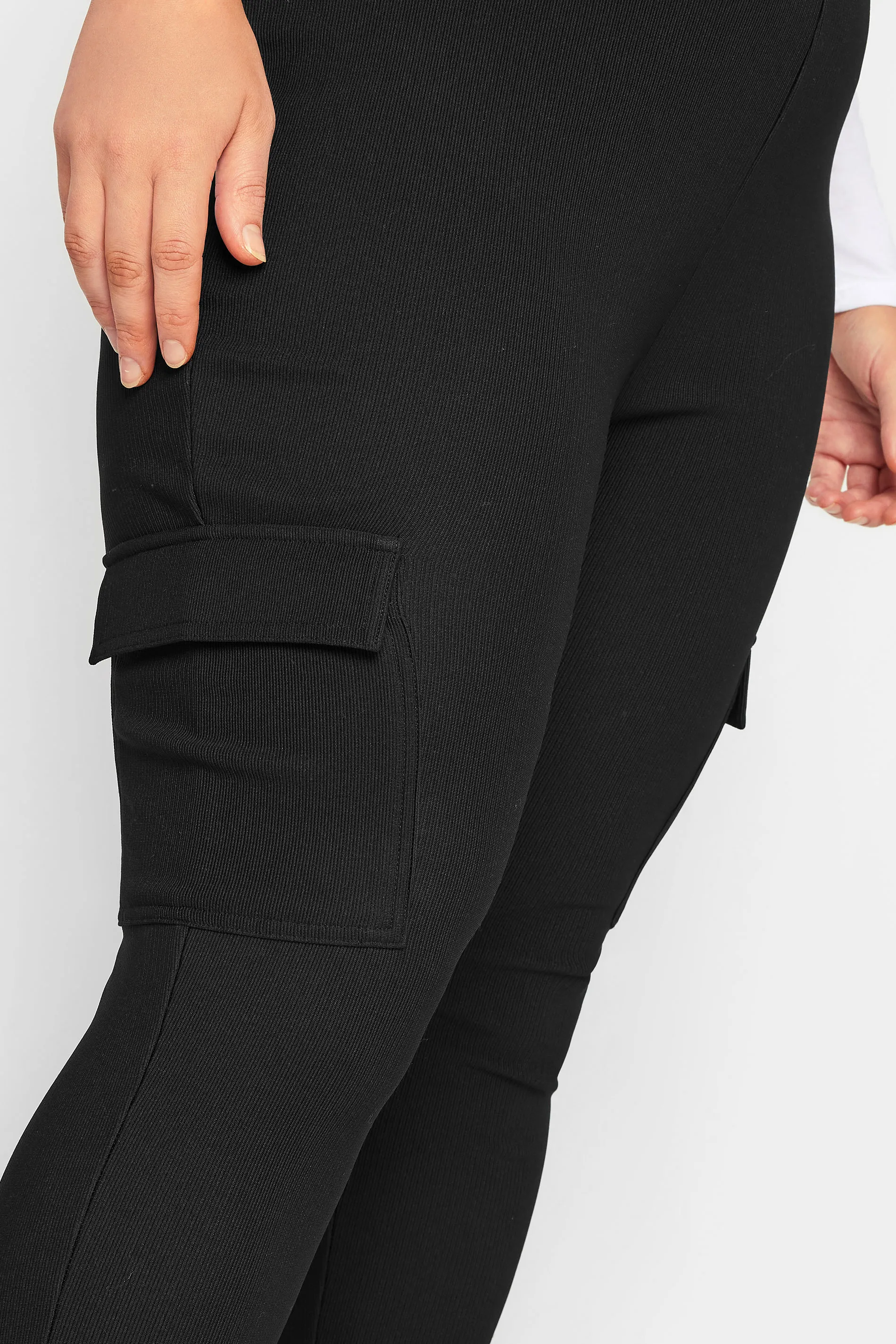 YOURS Curve Black Cargo Leggings