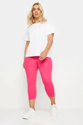 YOURS Curve Pink Cropped Leggings