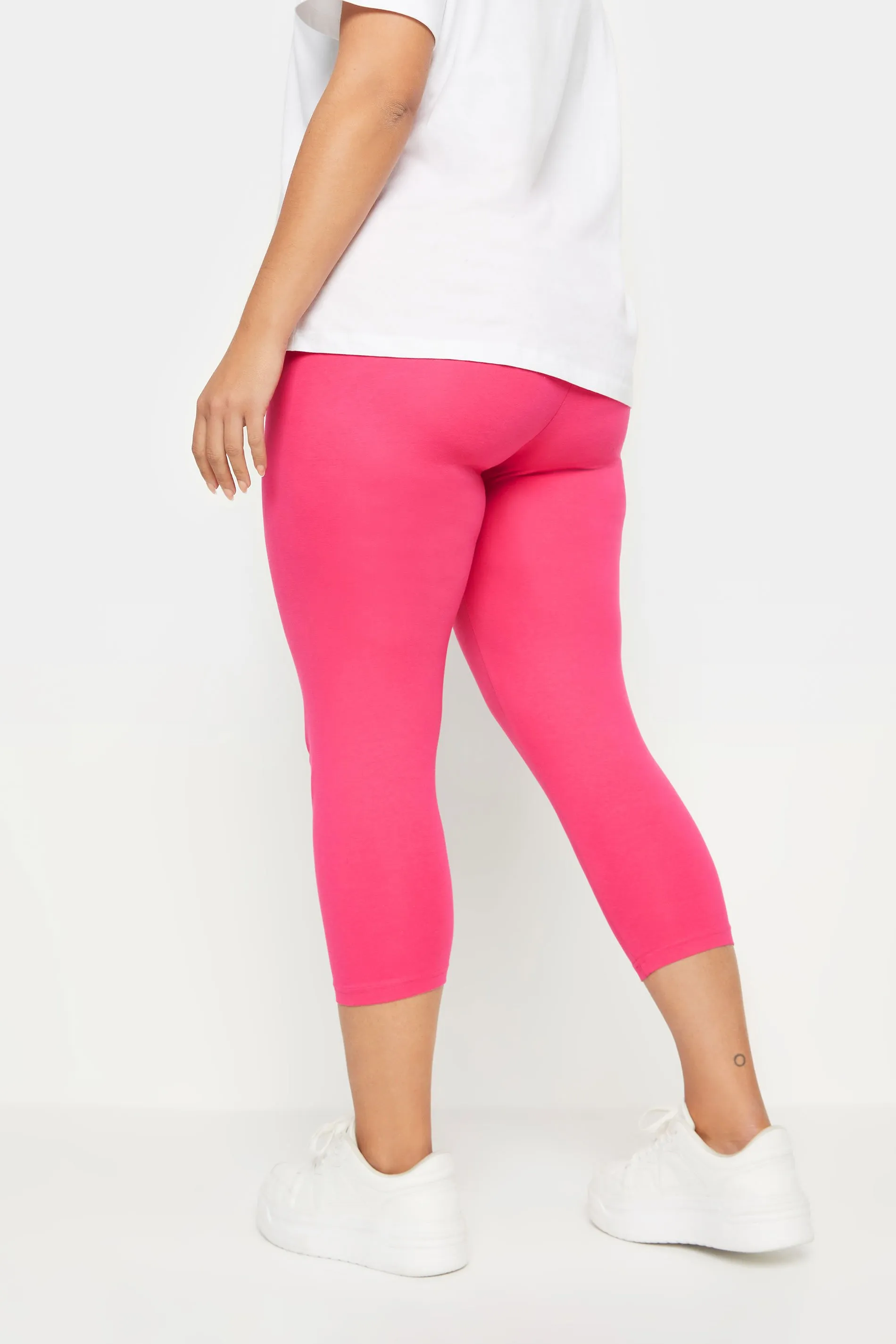 YOURS Curve Pink Cropped Leggings