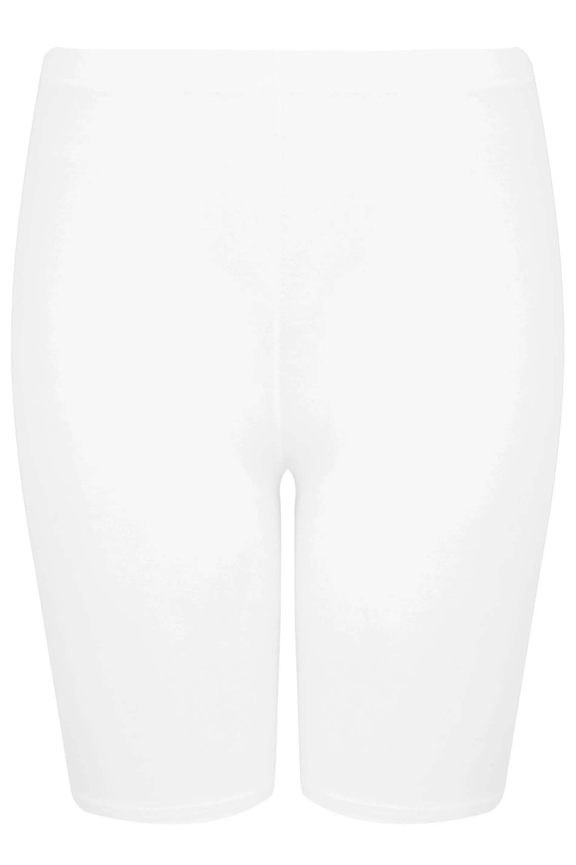 YOURS FOR GOOD Curve White Essential Cotton Stretch Cycling Shorts